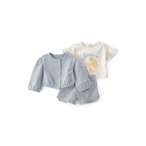 Baby Girls Top Cardigan and Shorts Set