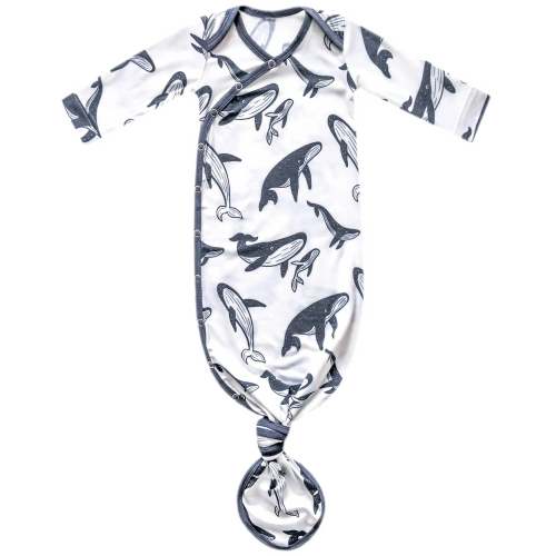 Newborn Knotted Gown - Cove – Bumps N Bundles