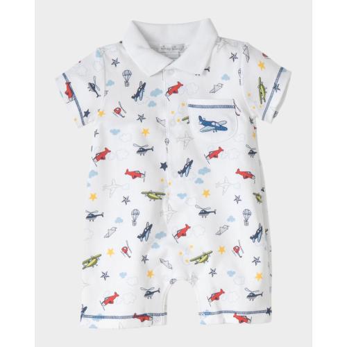 Boy's Aviators Print Short-Sleeve Romper | 6-9 Months