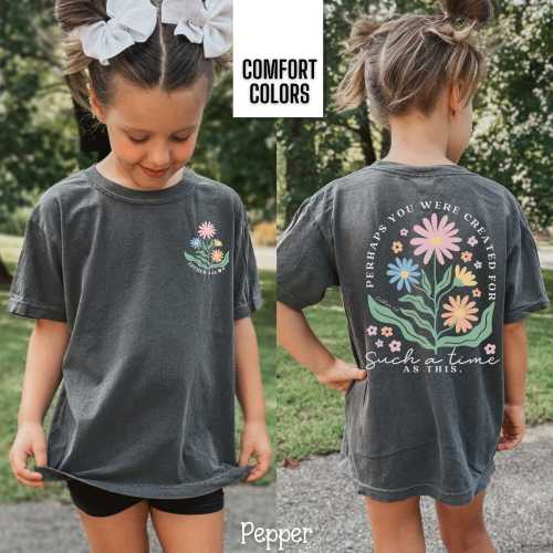 Boho Flower Girls Christian Shirt Kids Jesus Tee Youth Religious T Shirt Children Worship Tshirt Comfort Colors T-shirt Bible Verse Clothing