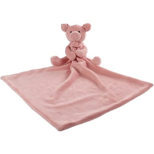 Apricot Lamb Stuffed Animals Security Blanket Pink Pig Infant Nursery Character Blanket Luxury Snuggler Plush(Pink Pig, 13 Inches)