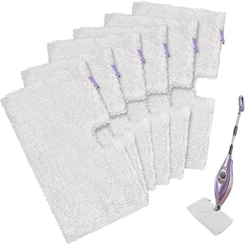Steam Mop Replacement Pads for Shark Steam Mops S3500 Series S3501 S3601 S3550 S3901 SE450 S3801CO S3601D S2901 S2902 Steam Pocket Mop Pads Floor Cleaning Microfiber Reusable for Shark Mop Pads,6 Pack