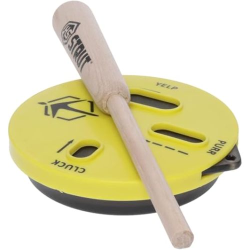 Hunters Specialties HS Strut Cookie Cutt'R Tracer Turkey Clucks Yelps Purrs Hunting Friction Lid Slate Pot Call, Yellow