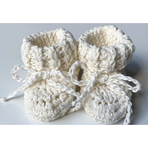 Cotton Tie Baby Booties