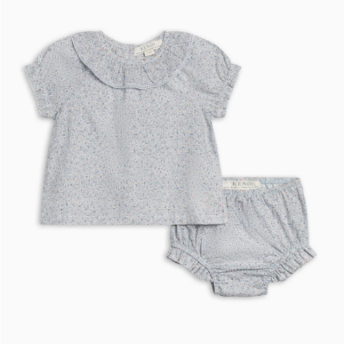 Bess Poplin Ruffle Collar Shirt and Bloomer Set