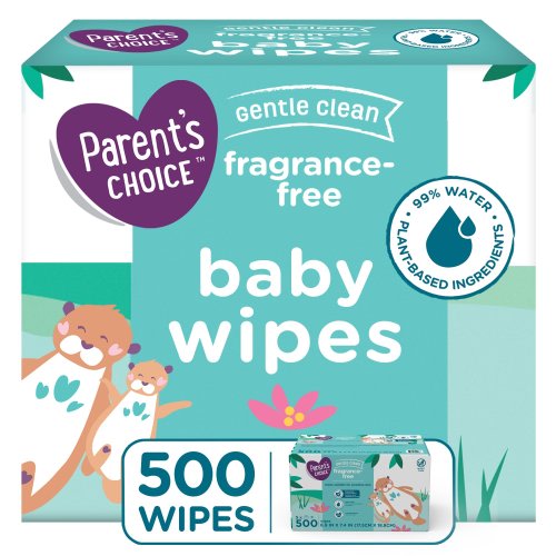 Parent's Choice Gentle Clean Aloe Baby Wipes, 5 Flip-Top Packs (500 Total Wipes)