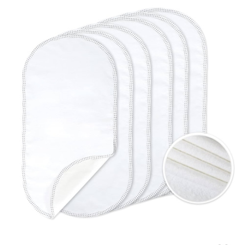 TILLYOU Waterproof Changing Pad Liners 6 Pack, 100% Cotton Reusable Cloth Diaper Liners, White