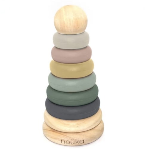NOÜKA Wood and Silicone Stacker Tower