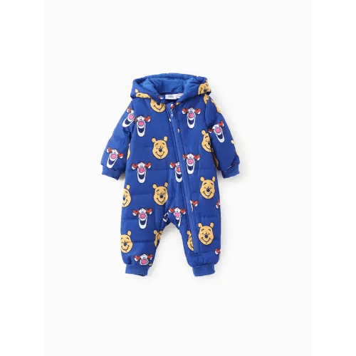 Winnie the Pooh Jumpsuit for Baby Boy/Girl (Thicken, Zipper Hooded Long-sleeve)