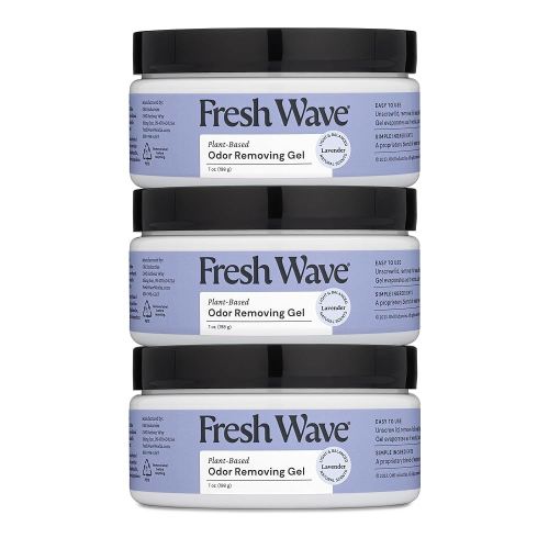 Fresh Wave Lavender Odor Removing Gel, 7 oz., Pack of 3 - Safer Odor Absorbers for Home, Natural Plant-Based Odor Eliminator, Every 7 oz. lasts 15-30 Days, For Cooking, Trash & Pets