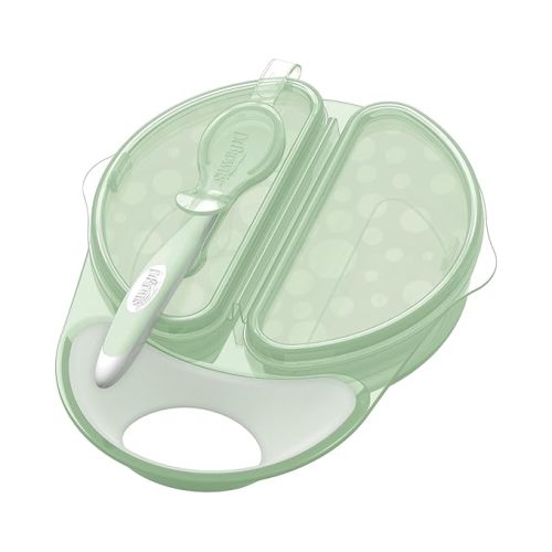 Dr. Brown's Travel Fresh Bowl and Snap-in Spoon for Toddler Feeding On the Go, BPA-Free, 4m+ (Color May Vary)