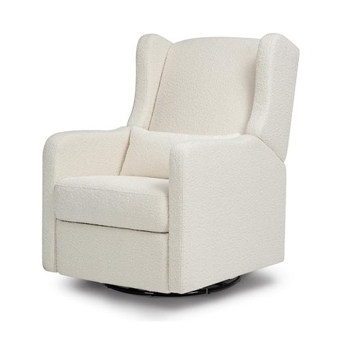 Davinci Carter’s Arlo 270° Swivel Rocker Recliner Chair - GREENGUARD Gold, FSC & Certi-PUR US Certified - Ultra Comfy Nursery Glider Recliner - Glider Rocking Chair for Nursery and Living Room, Ivory