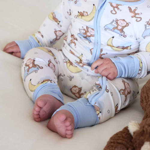 Monkey See, Monkey Snooze Convertible Zip Romper