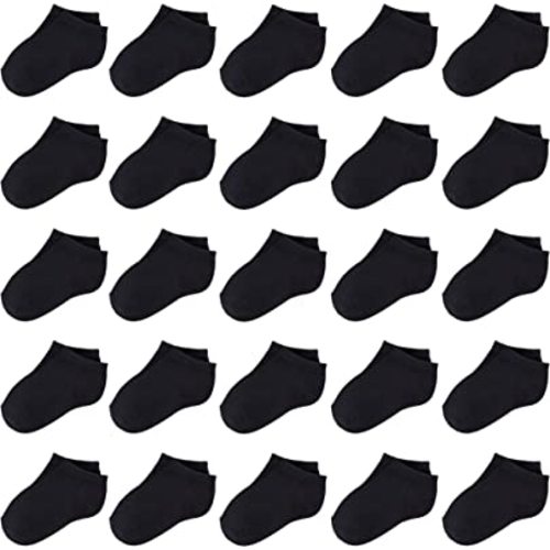 Duufin 25 Pairs Toddler Ankle Socks Low Cut Kids Half Cushion Socks Low Rise Ankle Socks for Boys and Girls