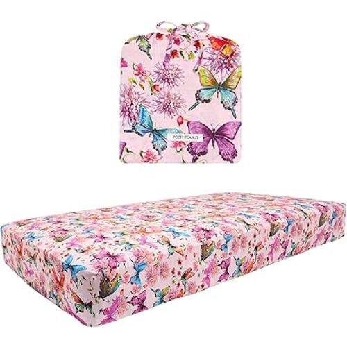 Posh Peanut Baby Crib Sheets for Boys & Girls - Viscose from Bamboo Crib Sheets for Standard Baby Mattresses (52" X 28" X 9") Watercolor Butterfly
