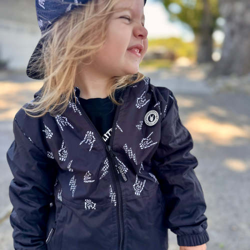 Bolted Bones Windbreaker – Live Loud, Be Proud (Gray Edition)