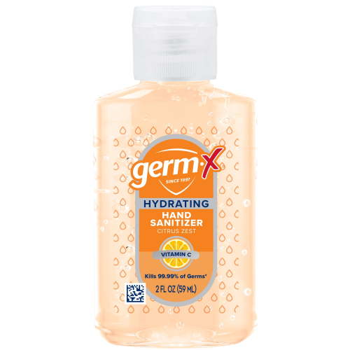 Germ-X Hydrating Hand Sanitizer Gel with Vitamin C, Citrus Zest Scented, 2 fl oz