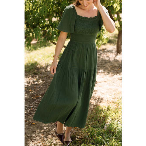 Jade Dress in Evergreen