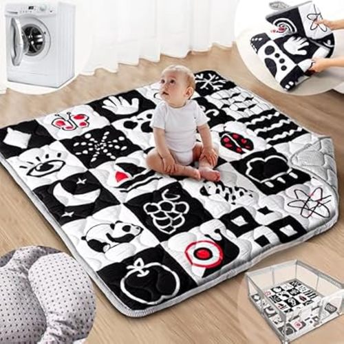 Baby Play Mat, 50x50 Playpen Mat with Machine Washable