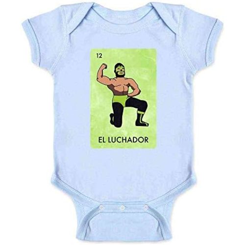 Pop Threads El Luchador Mexican Lottery Parody Mask Wrestler Infant Baby Boy Girl Bodysuit
