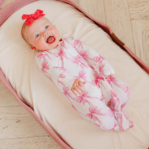 Bamboo Zip-Up Footie Pajama - Bow My Gosh