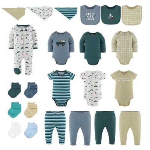 The Peanutshell Big Adventure Baby Boy Clothing Set, Baby Boy Clothes, 0-3 Months, 23 Piece Set