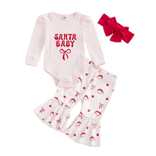 Twopumpkin My First Easter Baby Girl Outfit Newborn Infant Bunny Onesie And Bell Bottoms Ribbed Outfits With Heanband