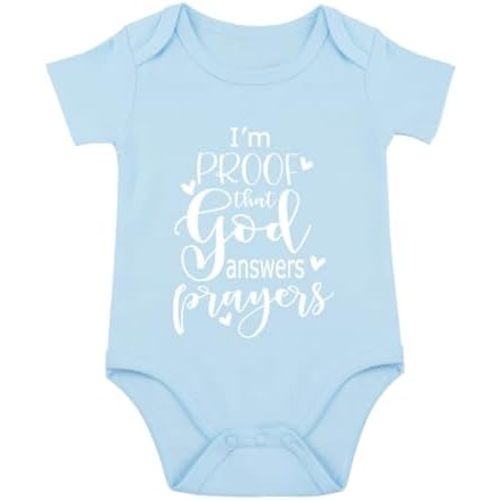 listery I'M Proof That God Answers Prayers Baby Bodysuit Baby Religious Infant Christian Blessing Newborn