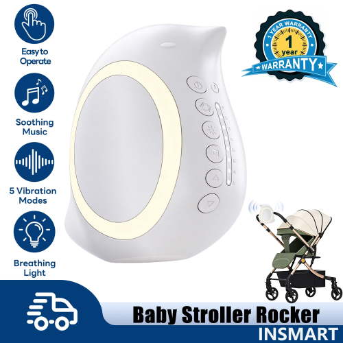 INSMART Hands free Rocker 5 Adjustable Vibration Speed & 11 Soothing White Noise,Baby Vibrating Soother,Rechargeable Sleep Soother Rocker, Portable Accessories for Strollers & Cribs