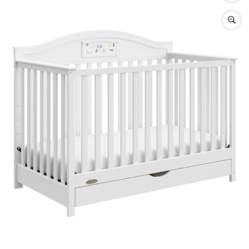 Graco Story Catre Convertible 5 en 1 con Cajón y Cabecera Reversible, Blanco