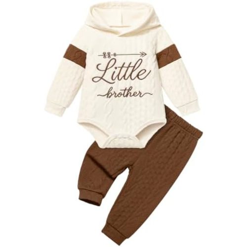 Fommy Baby Boy Clothes Colorblocked Long Sleeve Hoodie + Long Pants 2PCS Fall Winter Outfits Set