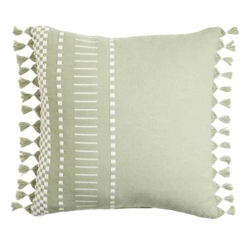 Honeybloom Iceberg Stripe Tassel Outdoor Throw Pillow, 18"