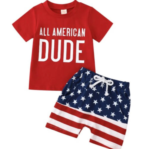 ALL AMERICAN DUDE 4th of July Outfit - Hazel & Bo