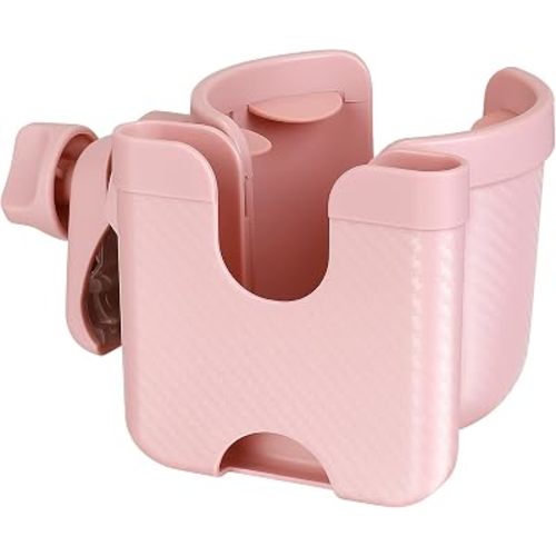 Accmor Stroller Cup Holder with Phone Holder, Bike Cup Holder, Universal Cup Holder for Uppababy Nuna Strollers, 2-in-1 Drinks Holder for Walker, Wheelchair, Scooter