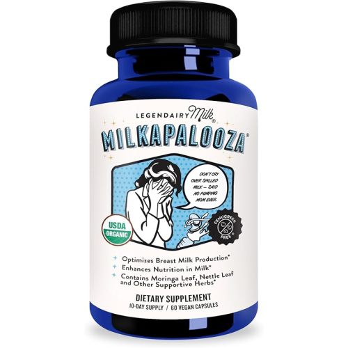 Legendairy Milk Milkapalooza Lactation Supplement for Breastfeeding Moms, Increase Breast Milk Supply with Organic Moringa, Fennel, Nettle, & Shatavari, Vegan Postpartum Essentials Fenugreek-Free 60ct