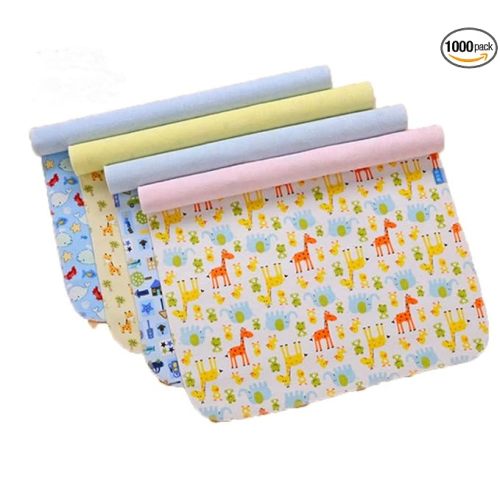Monvecle 4pcs Pack Baby Infant Waterproof Cotton Changing Pads 18"x12" Washable Resuable Diapers Liners Mats (4pcs Pack-18"x12")