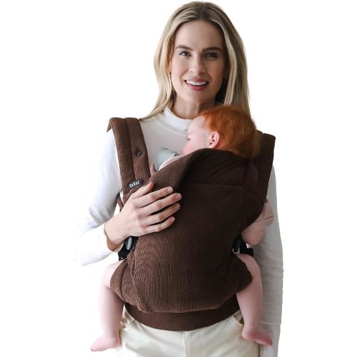Boba Auri Baby Carrier Newborn to Toddler - Corduroy Cotton Newborn Carrier, 3 Ergonomic Positions (Front in/Front Out/Back), “M”-Position Baby Carriers with Adjustable Seat (7-45 lbs)