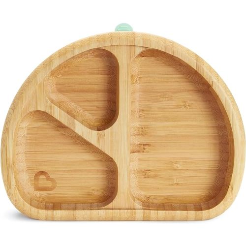 Munchkin® Bambou™ Divided Suction Plate - Eco-Friendly Bamboo Dinnerware for Babies and Toddlers