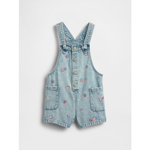 Baby & Toddler Embroidered Denim Shortalls