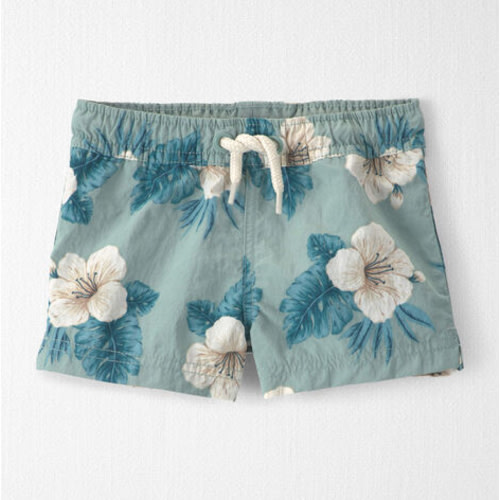 Baby Boy Recycled Swim Trunks in Blue Hibiscus - Little Planet | Carter's