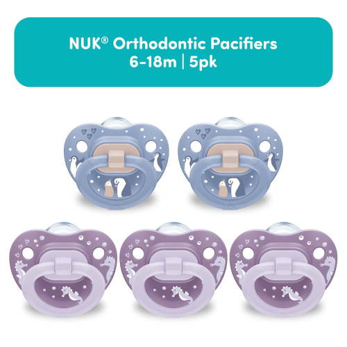 NUK Orthodontic Pacifiers, 6-18 Months, 5 Pack