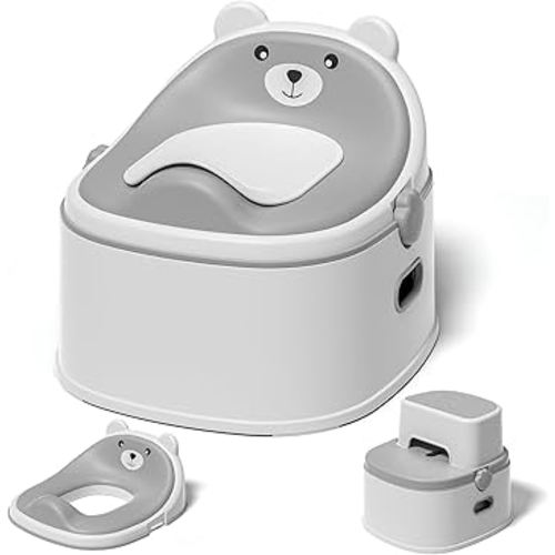 3-in-1 Toddler Potty Training Toilet for Boys & Girls - Convertible Potty Chair with Step Stool for Toddlers 1-3, Anti-Slip Design Toddler Toilet Seat - Removable & Easy to Clean