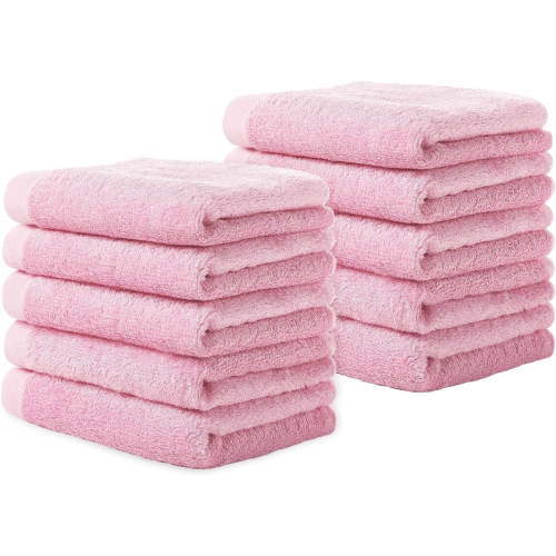 Fymlhomi Bamboo Washcloths Towel Set 10 Pack Baby Wash Cloth for Bathroom-Hotel-Spa-Kitchen Multi-Purpose Fingertip Towels and Face Cloths 10'' x 10''