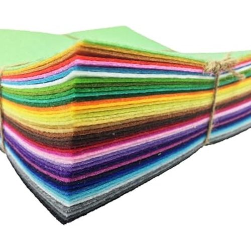 42pcs Felt Fabric Sheet Assorted Color Felt Pack DIY Craft Squares Nonwoven (25 * 25cm)