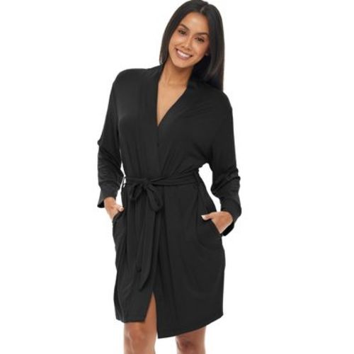 ADR Women's Classic Soft Knit Short Lounge Robe with Pockets