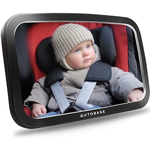 Autobase Baby Mirror for Car | Shatterproof and Safest car mirror baby rear facing seat | Newborn essentials for Travel | Baby Registry Must Have 2022