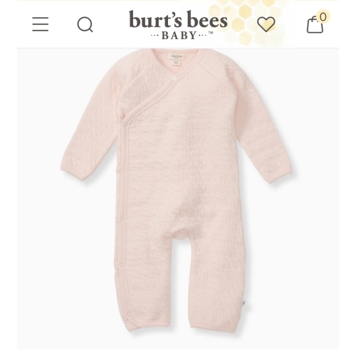 Organic Cotton Quilted Bee Wrap-Front Baby Jumpsuit - Ranunculus