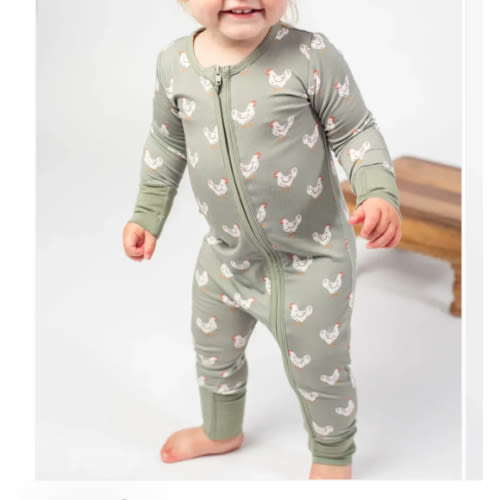 Sage Chickens Bamboo Baby Zippy – American Farm Company