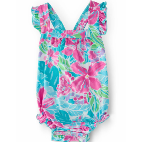 Tropical Punch Ruffle Cross Back Romper | Mila & Rose