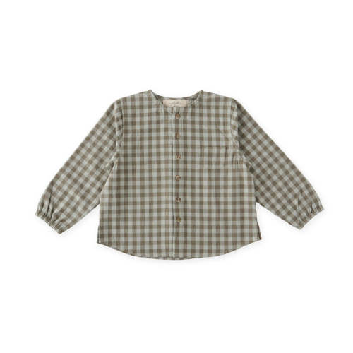 Flannel Long Sleeve Top - Sage/Light Same (18-24 months)
